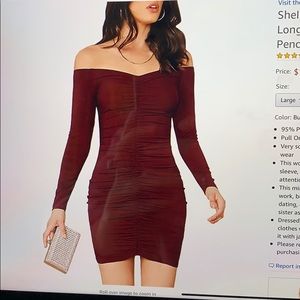 Shein off shoulder long sleeve dress